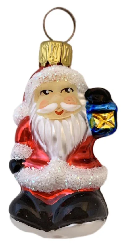 Santa with Lantern Ornament by Glas Bartholmes