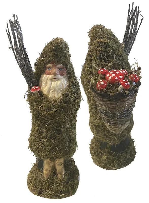 Santa with Natural Decor, Paper Mache Candy Container by Ino Schaller