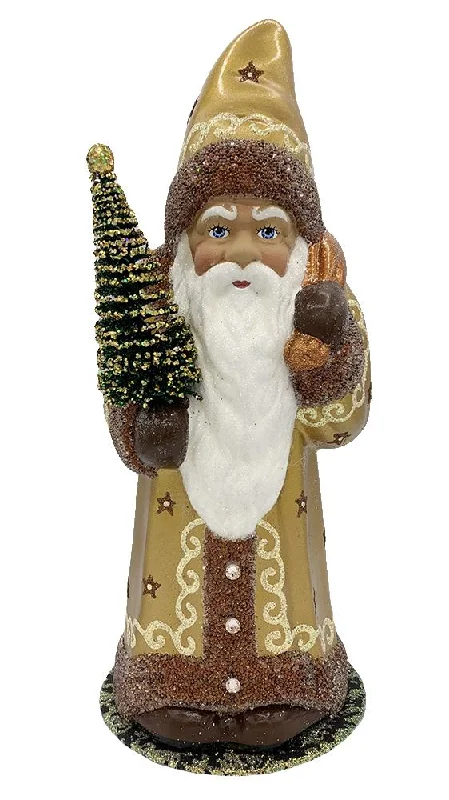 Santa Old, Gold with Copper Bag Candy Container by Ino Schaller