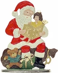 Santa Reading Pewter Figurine by Kuehn Pewter