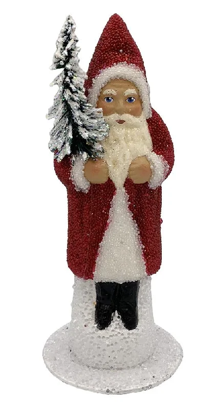 Santa, Red Beaded Figurine by Ino Schaller