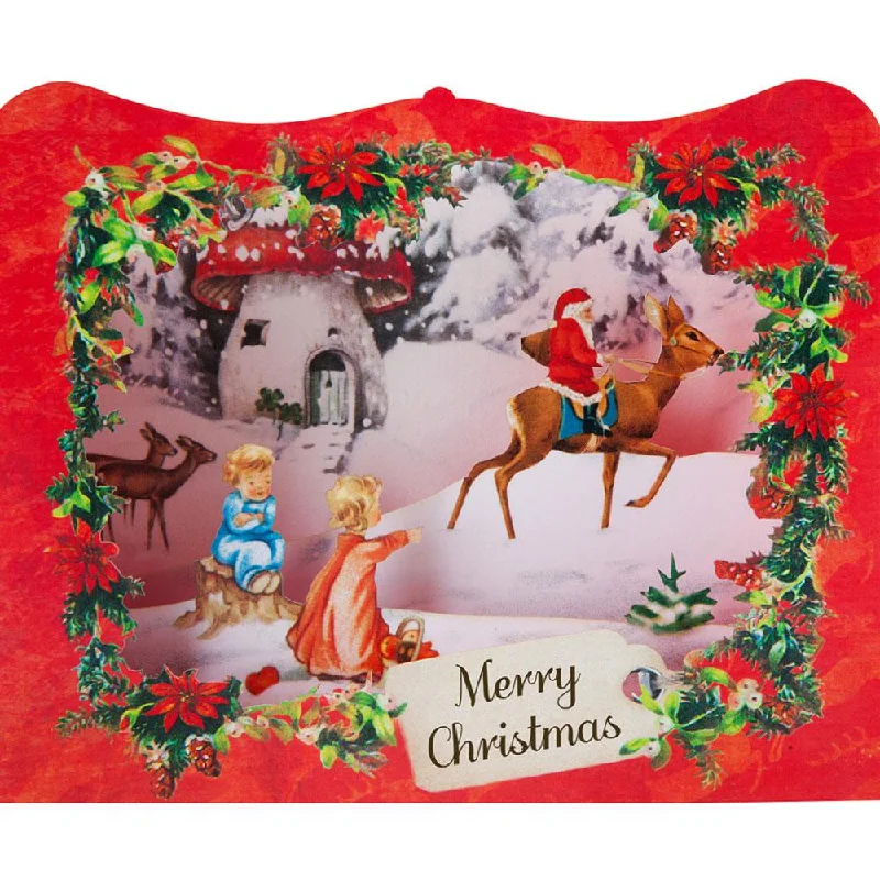 Santa on reindeer 3-D Card by Gespansterwald GmbH