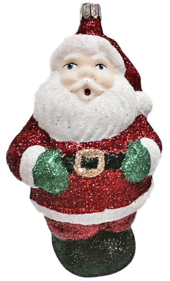 Santa Singer Ornament by Hausdorfer Glas Manufaktur