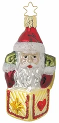 Santa Surprise in the Box Ornament by Inge Glas of Germany