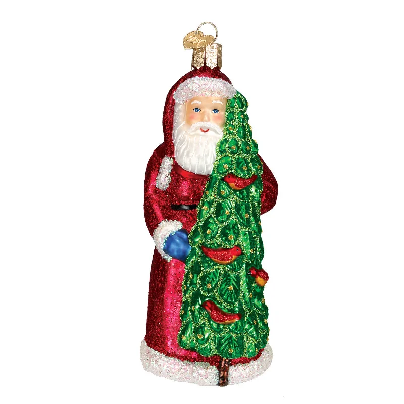 Santa with Calling Birds Ornament - Old World Christmas