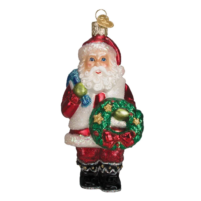 Santa with Wreath Ornaments - Old World Christmas