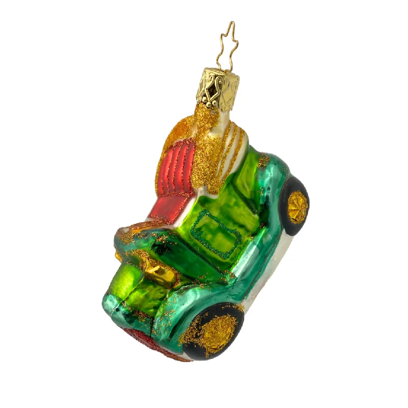 Santa's Auto Ornament by Inge Glas of Germany