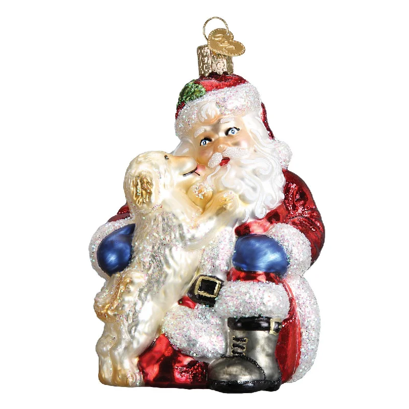 Santa's Puppy Love Ornament - Old World Christmas