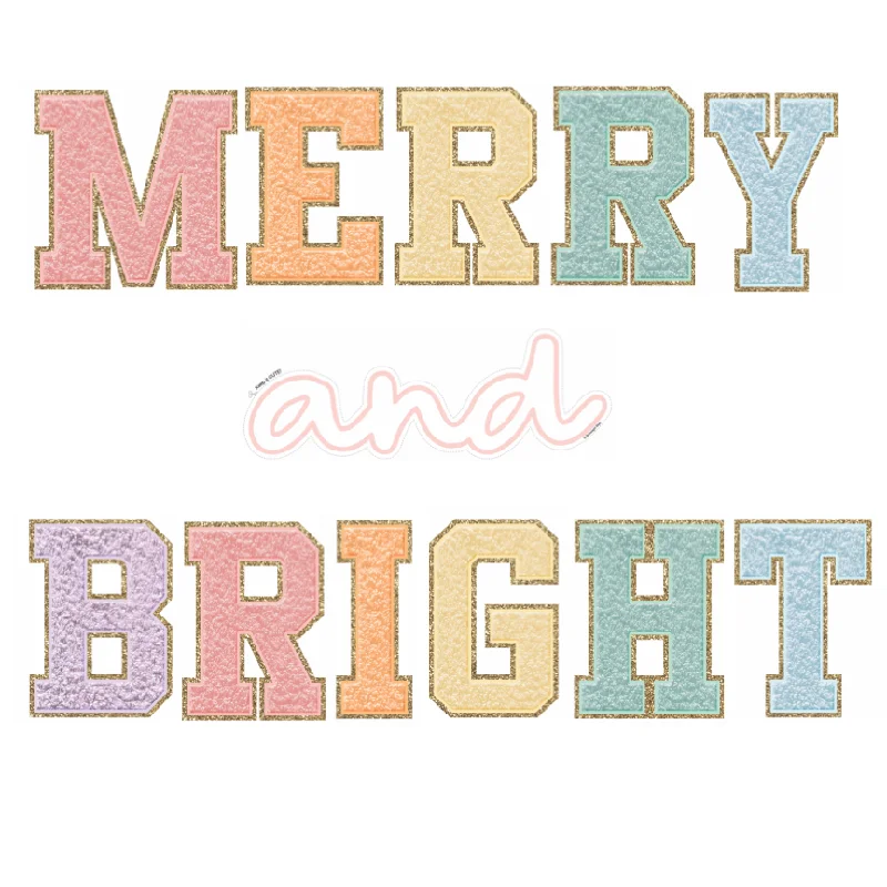 Retro "Merry and Bright" Inspirational Classroom Headline | UPRINT | Schoolgirl Style