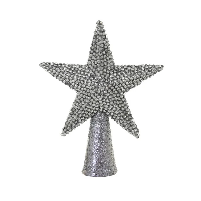 Silver Rhinestone Tree Topper 7.75"