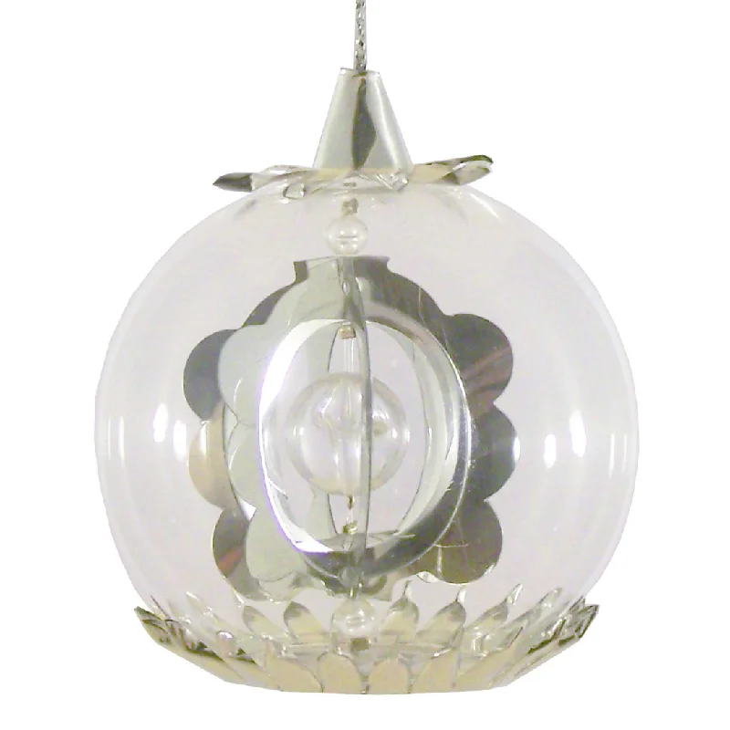 Silver Sphere with Clear Bead Ornament by Resl Lenz