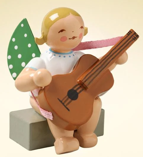 Sitting Angel with Guitar made by Wendt und Kuhn