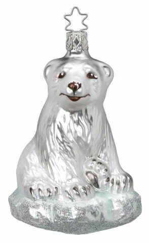 Sitting Winter Bear Ornament by Inge Glas of Germany