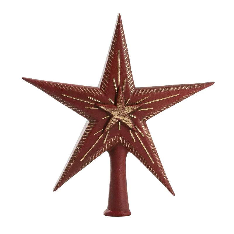 Small Binary Star Tree Topper in Red by Marolin Manufaktur