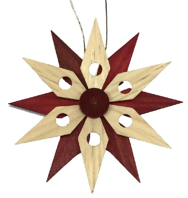 Double Pine Star, 6.5cm, red by Martina Rudolph