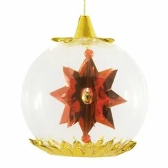 Star Foil Ornament, 6cm, red by Resl Lenz