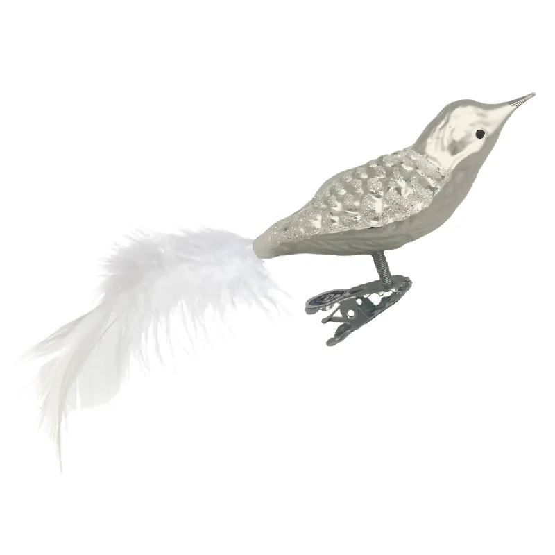 Waffle Pattern Bird, small, white by Glas Bartholmes