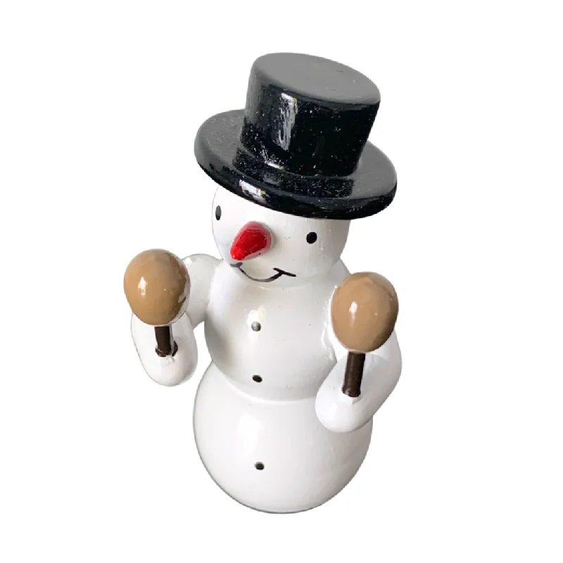 Snowman Band, Snowman with Maracas by Erzgebirgische Holzkunst Gahlenz GmbH