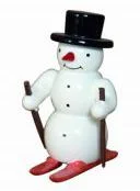 Snowman with Skies, hanging ornament by Erzgebirgische Holzkunst Gahlenz GmbH