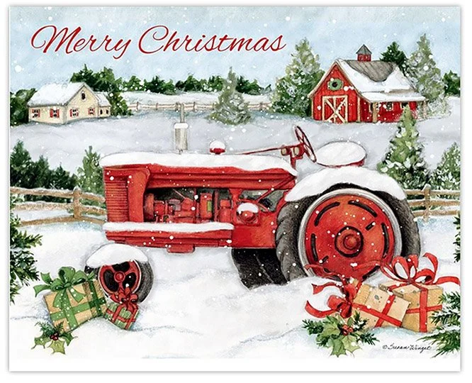 Snowy Tractor Boxed Christmas Cards