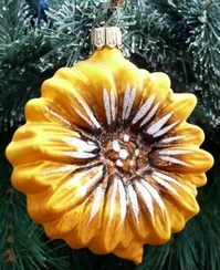 Sunflower Ornament by Hausdorfer Glas Manufaktur