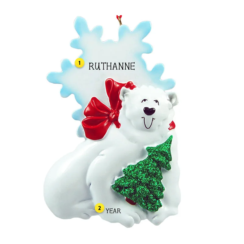 Personalized Sweet Polar Bear Ornament