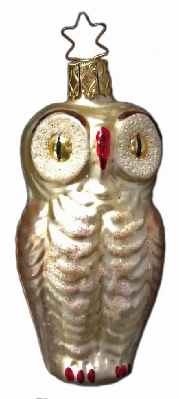 Owl Ornament, tan by Inge Glas of Germany