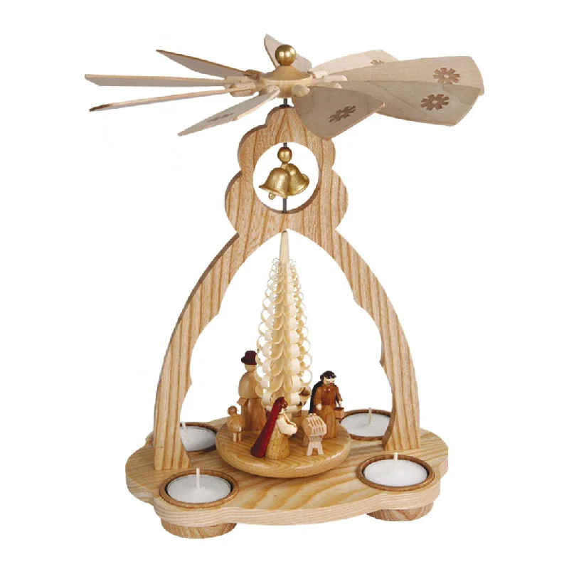 Tea Light Nativity with Bells Pyramid by Richard Glasser GmbH