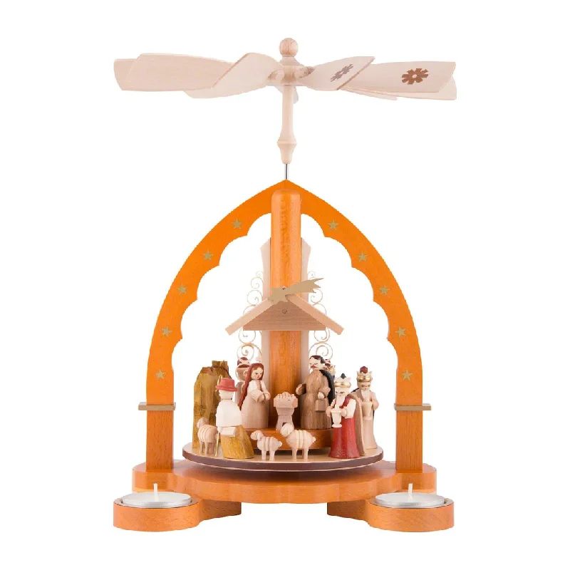 Tea Light Stained Nativity Pyramid by Richard Glasser GmbH