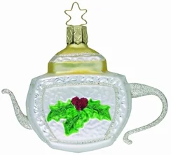 Tea 'n Holly Teapot Ornament by Inge Glas of Germany