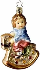 Toy Time, Boy on Rocking Horse, LifeTouch Ornament by Inge Glas of Germany