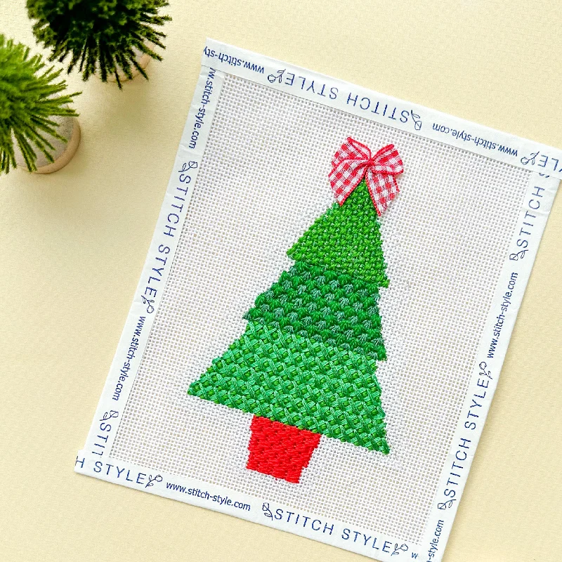 Triangle Trees- Light Needlepoint Canvas