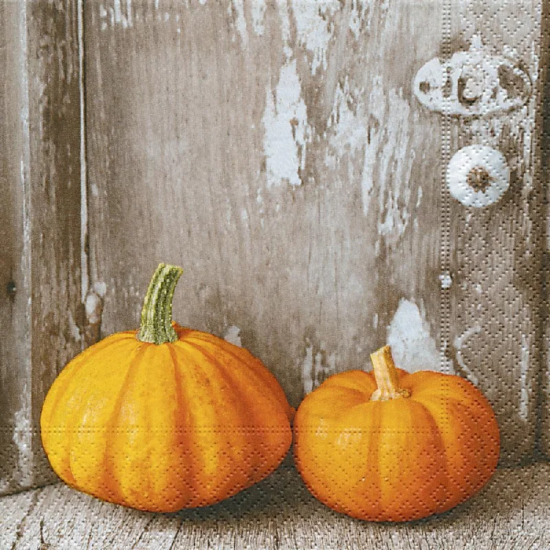 Two Pumpkins Paper Luncheon Size Paper Napkins