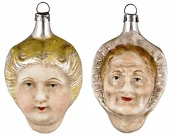 Two Sided, Young Girl and Old Lady Ornament by Marolin Manufaktur