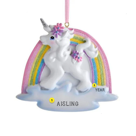 Personalized Unicorn Rainbow Ornament