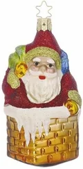 Up on the Rooftop Santa Ornament by Inge Glas of Germany