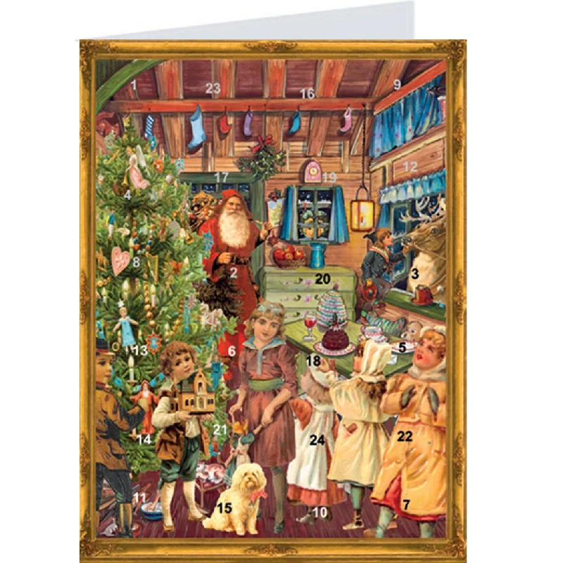 Victorian Children Await Santa Advent Calendar Card published by Richard Sellmer Verlag