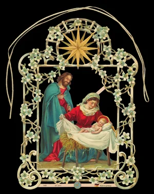 Victorian Style Nativity  Window Decoration by Ernst Freihoff Papierwaren