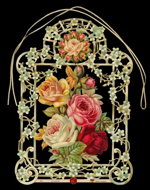 Victorian Style Roses Window Decoration by Ernst Freihoff Papierwaren