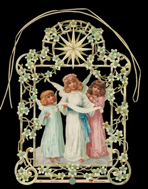 Victorian Style Three Angels Window Decoration by Ernst Freihoff Papierwaren