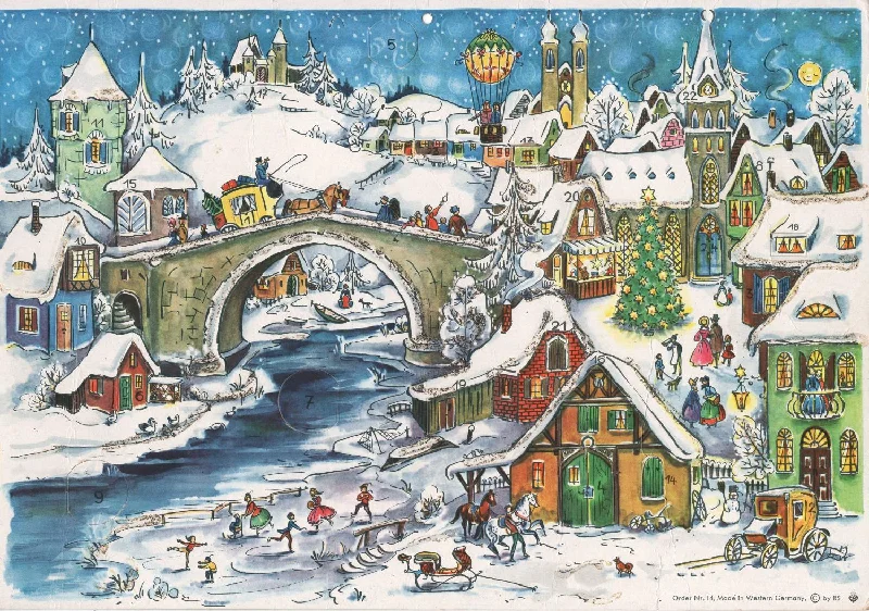 Village with Bridge Advent Calendar by Richard Sellmer Verlag