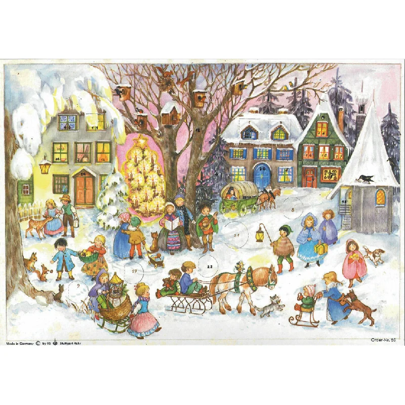 Village with Pink Sky Advent Calendar by Richard Sellmer Verlag