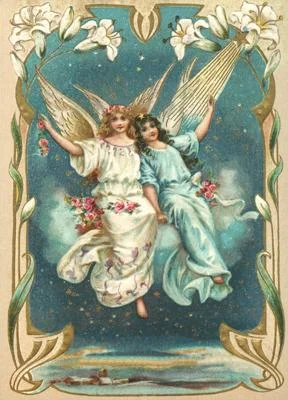 Vintage Style Angels Postcard by Ernst Freihoff Papierwaren