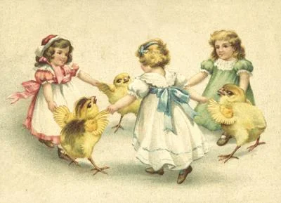 Vintage Style Chicks and Girls Postcard by Ernst Freihoff Papierwaren