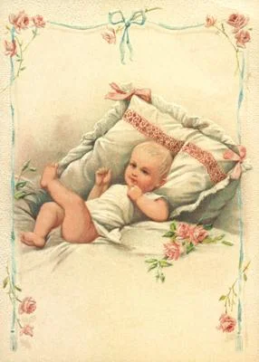 Vintage Style Family on Baby Postcard by Ernst Freihoff Papierwaren