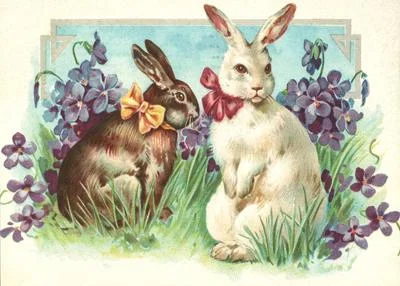 Vintage Style Pair of Rabbits Postcard by Ernst Freihoff Papierwaren