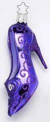 High Heel Ornament, violet by Inge Glas of Germany