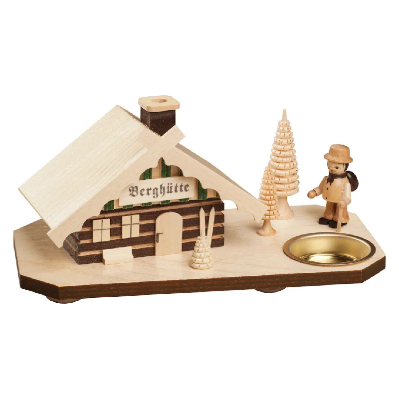 Mountain Hut Smoker and Tea Light with hiker by Taulin