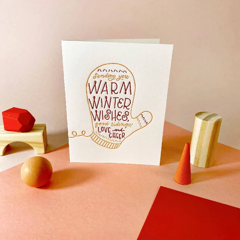 Warm Wishes Mitten Card