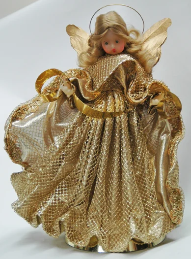 Wax Angel in Gold Dress by Margarete and Leonore Leidel in Iffeldorf